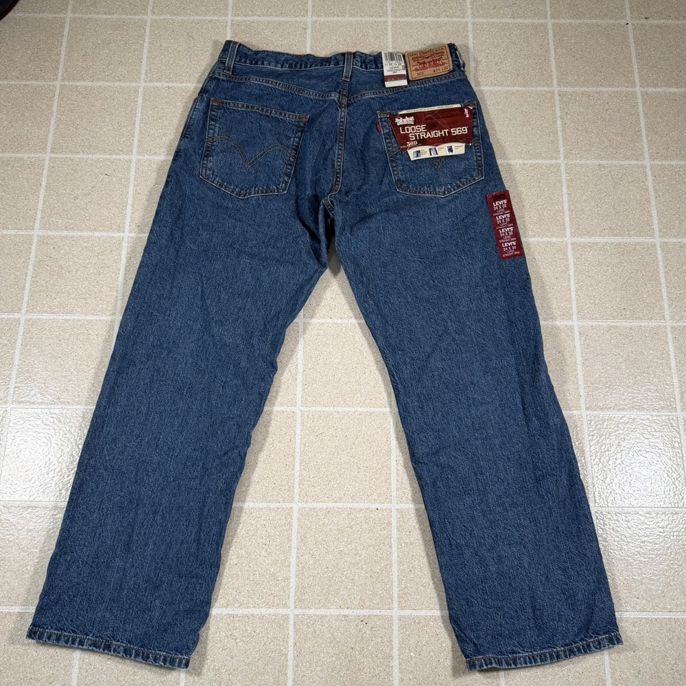 NWT Vintage Y2K Levi's 569 Loose Straight Blue Denim Medium Wash Levi's 34/30